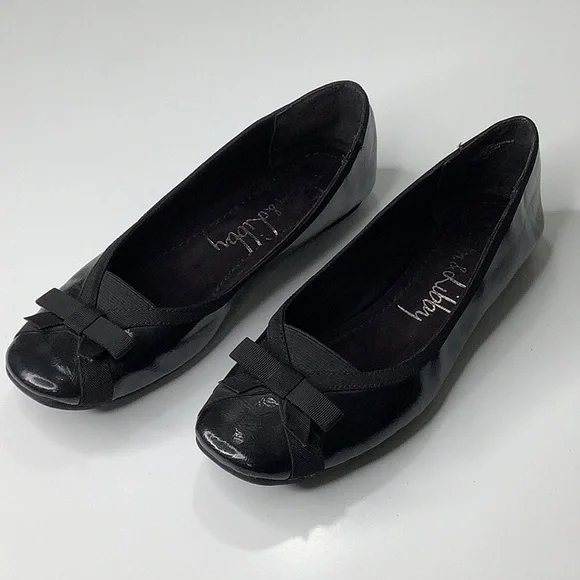 Sam Libby Shoes Sam Libby Sizama Black Patent Front Ribbon